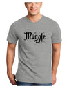 Muggle Adult V-Neck T-shirt-Mens V-Neck T-Shirt-TooLoud-HeatherGray-Small-Davson Sales