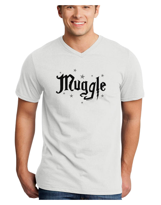 Muggle Adult V-Neck T-shirt-Mens V-Neck T-Shirt-TooLoud-White-Small-Davson Sales