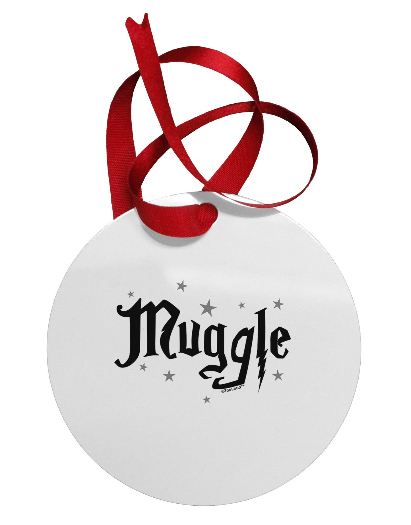Muggle Circular Metal Ornament-Ornament-TooLoud-White-Davson Sales