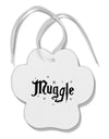 Muggle Paw Print Shaped Ornament-Ornament-TooLoud-White-Davson Sales