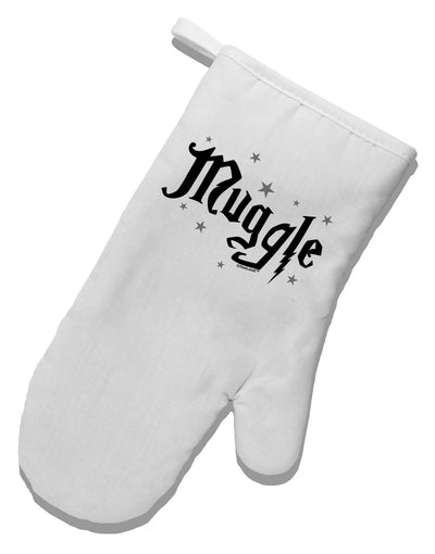 Muggle White Printed Fabric Oven Mitt-Oven Mitt-TooLoud-White-Davson Sales