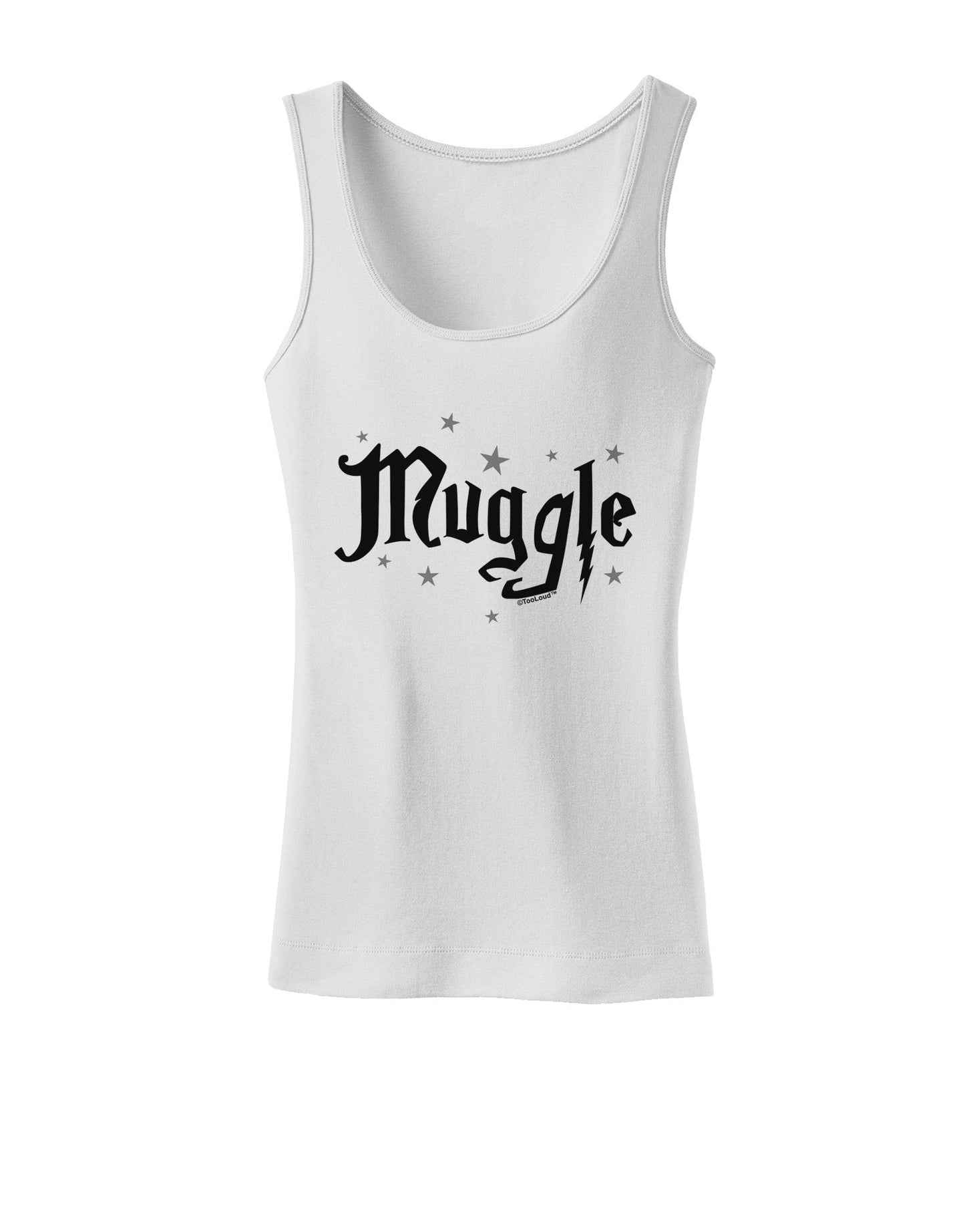 Muggle Womens Petite Tank Top-TooLoud-White-X-Small-Davson Sales