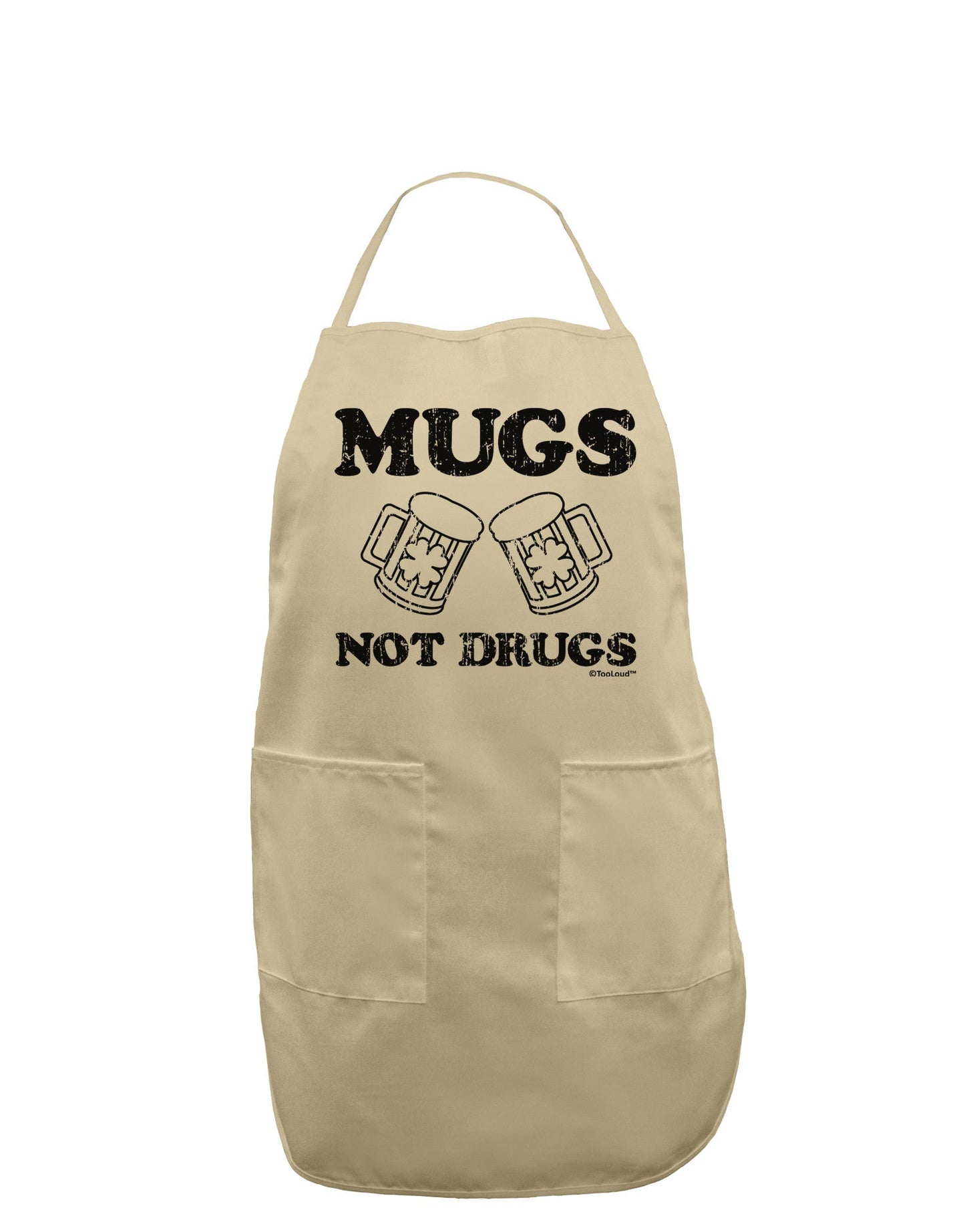 Mugs Not Drugs Adult Apron by TooLoud-Bib Apron-TooLoud-Stone-One-Size-Davson Sales