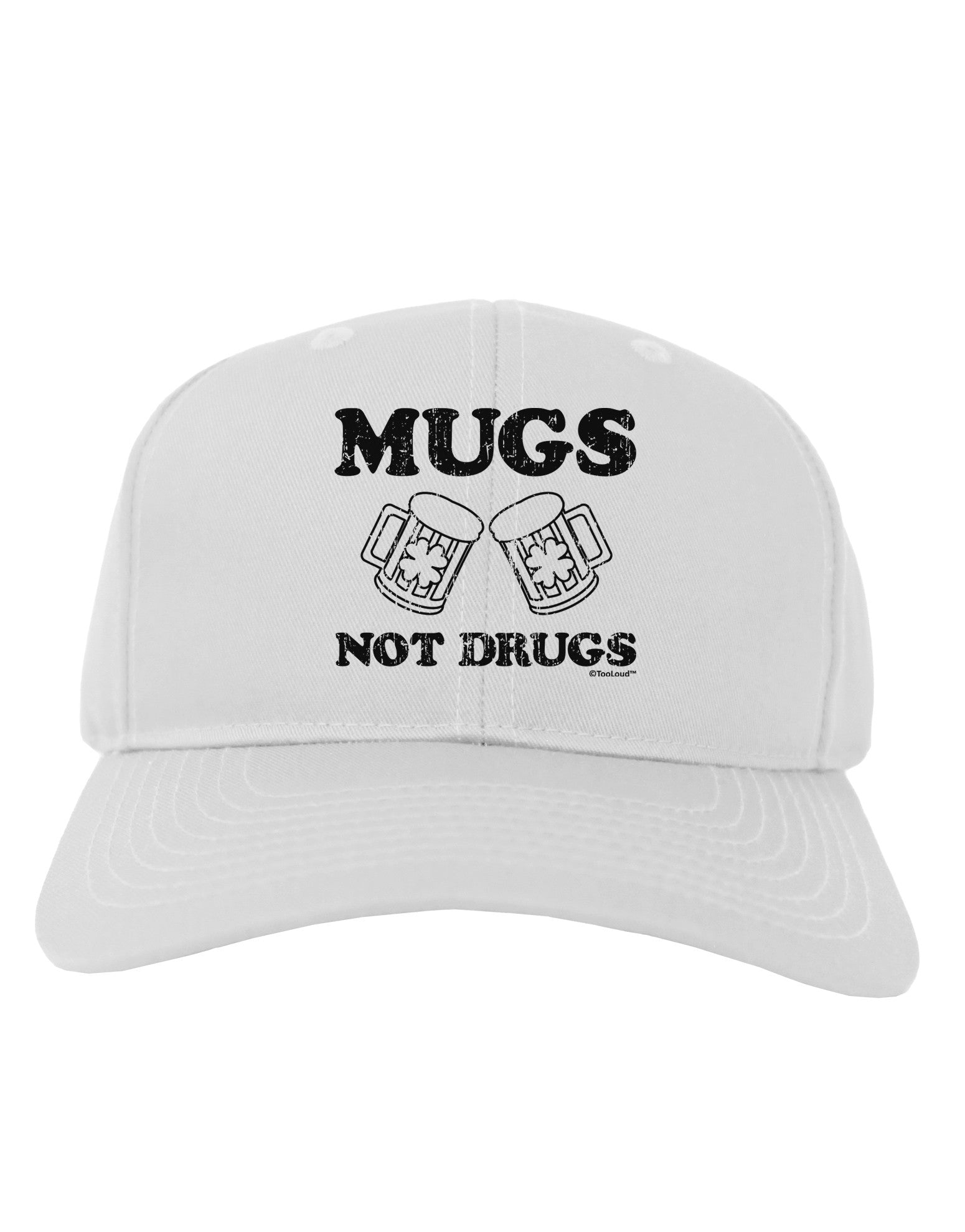 Mugs Not Drugs Adult Baseball Cap Hat by TooLoud-Baseball Cap-TooLoud-White-One Size-Davson Sales