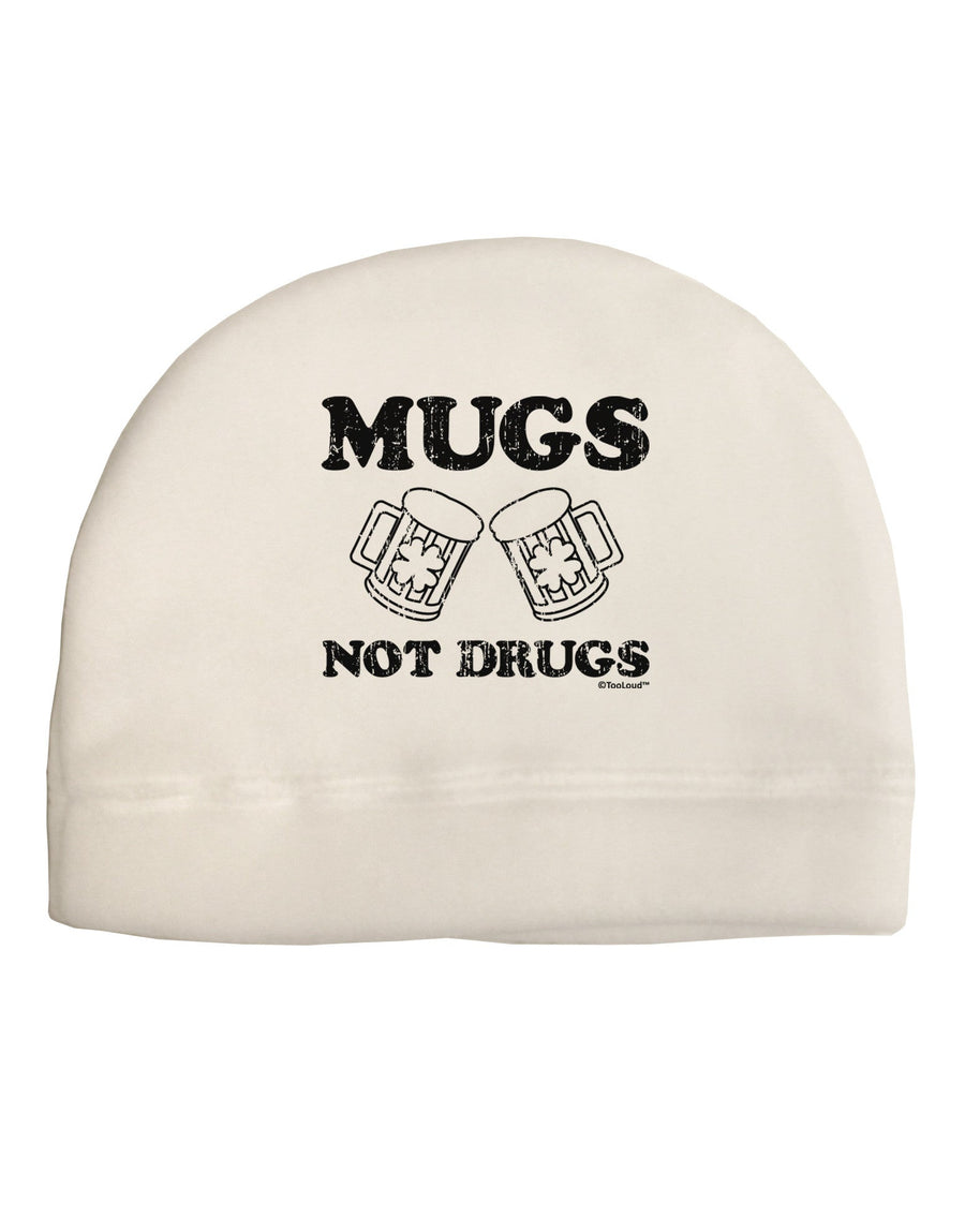 Mugs Not Drugs Adult Fleece Beanie Cap Hat by TooLoud-Beanie-TooLoud-White-One-Size-Fits-Most-Davson Sales