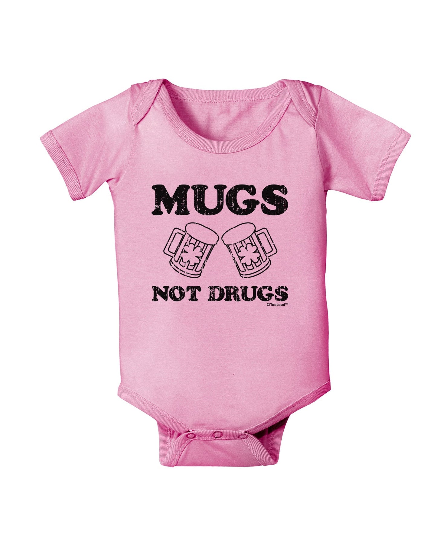 Mugs Not Drugs Baby Romper Bodysuit by TooLoud-Baby Romper-TooLoud-Light-Pink-06-Months-Davson Sales