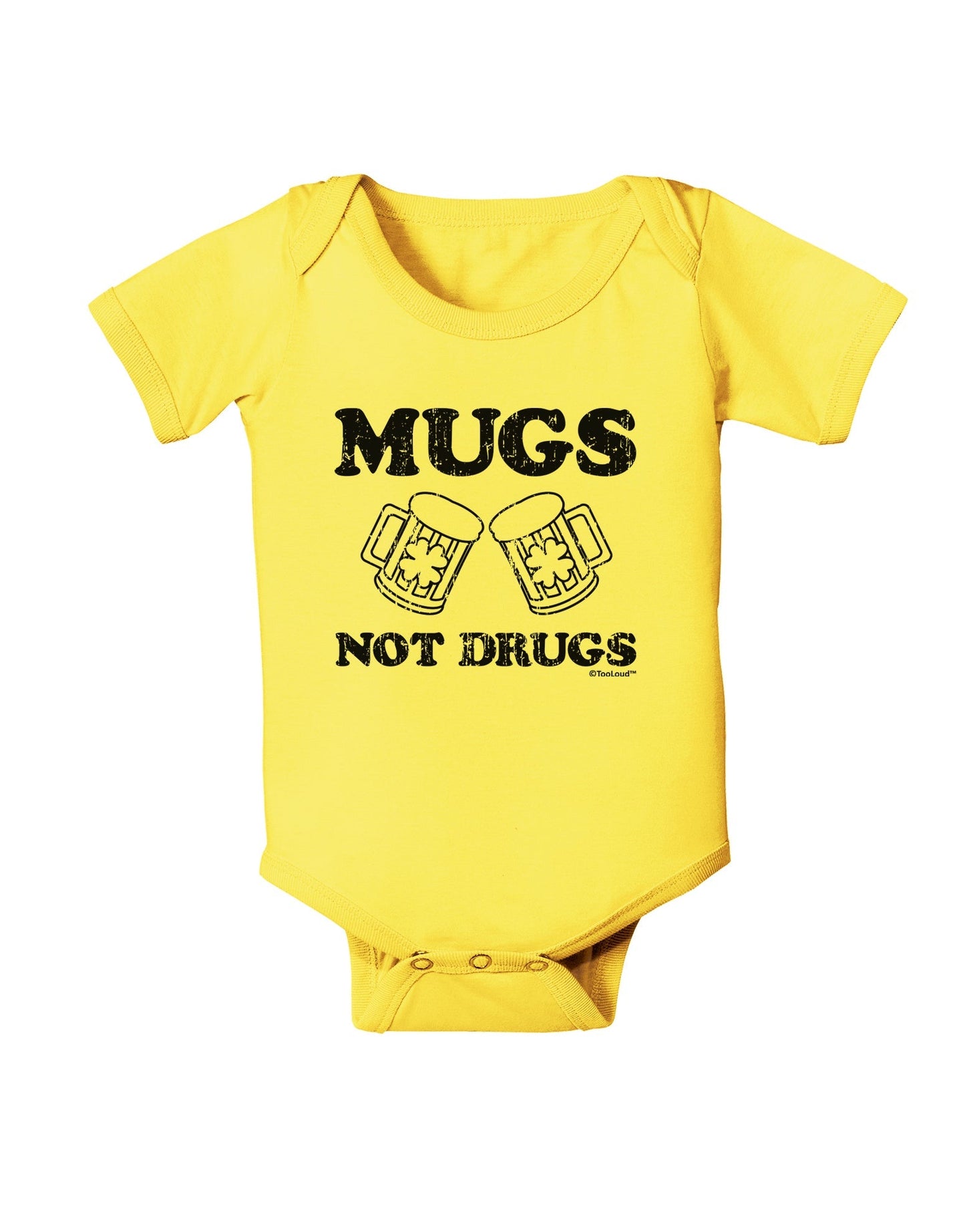 Mugs Not Drugs Baby Romper Bodysuit by TooLoud-Baby Romper-TooLoud-Yellow-06-Months-Davson Sales