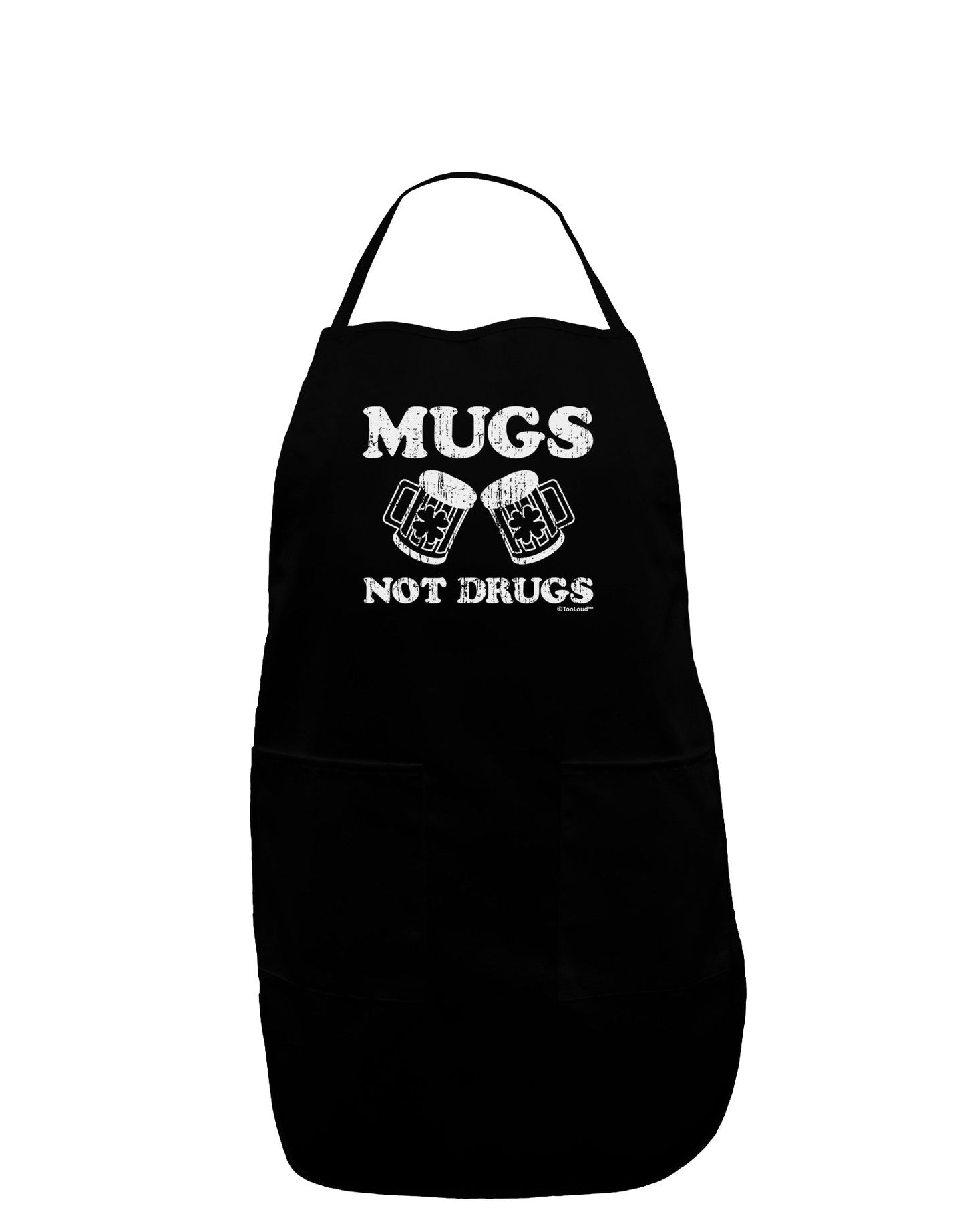 Mugs Not Drugs Dark Adult Apron by TooLoud-Bib Apron-TooLoud-Black-One-Size-Davson Sales