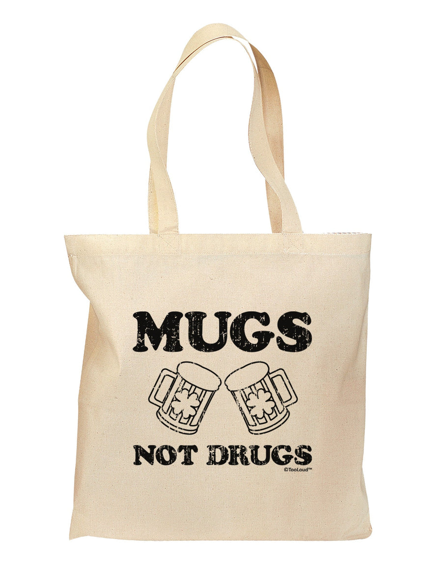 Mugs Not Drugs Grocery Tote Bag by TooLoud-Grocery Tote-TooLoud-Natural-Medium-Davson Sales