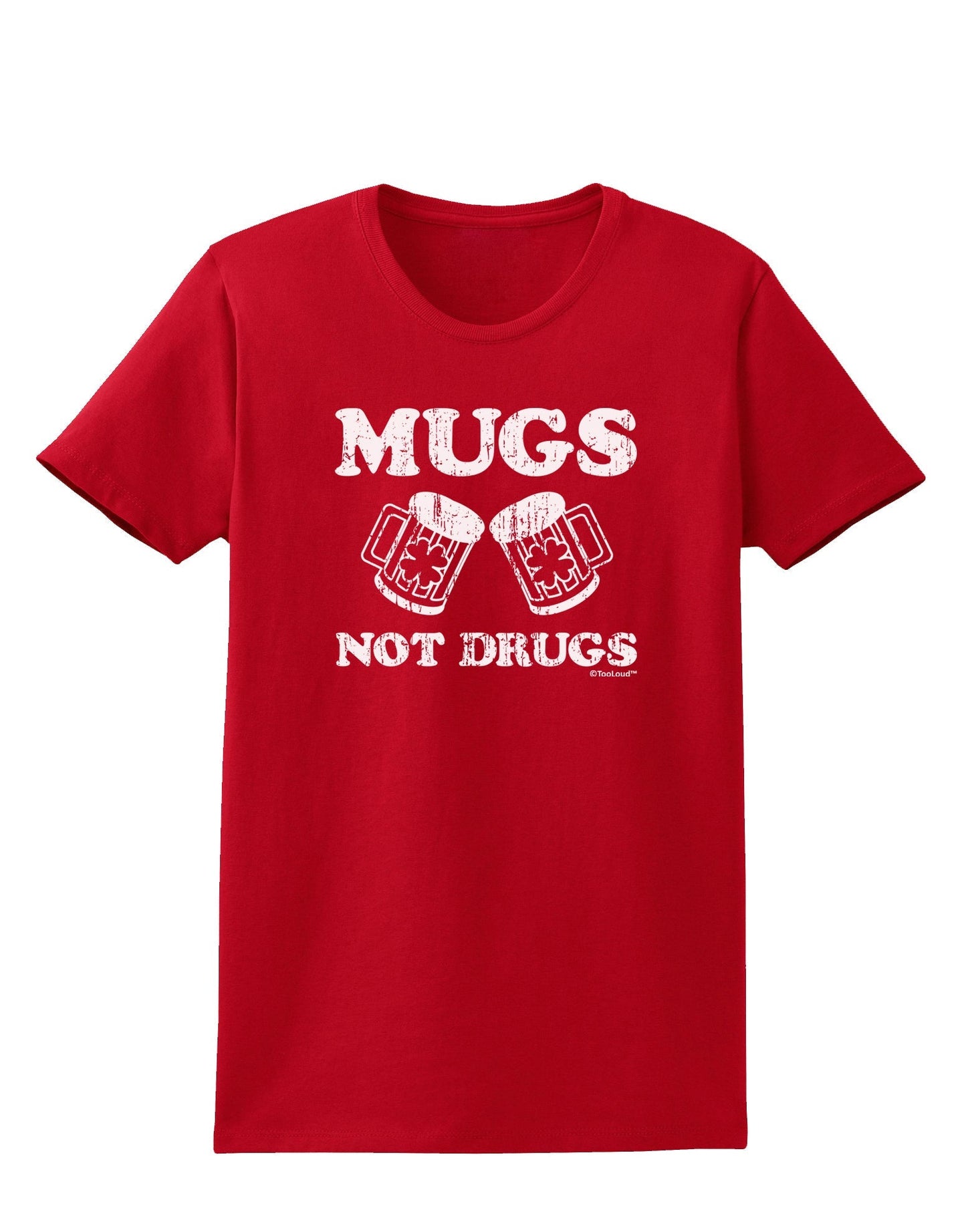 Mugs Not Drugs Womens Dark T-Shirt by TooLoud-Womens T-Shirt-TooLoud-Red-X-Small-Davson Sales