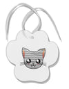 Mummy Kitty Paw Print Shaped Ornament by TooLoud-Ornament-TooLoud-White-Davson Sales