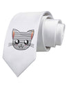 Mummy Kitty Printed White Necktie by TooLoud