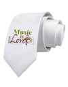 Music Is Love Printed White Necktie