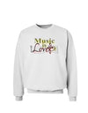 Music Is Love Sweatshirt-Sweatshirts-TooLoud-White-Small-Davson Sales