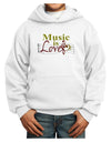 Music Is Love Youth Hoodie Pullover Sweatshirt-Youth Hoodie-TooLoud-White-XS-Davson Sales