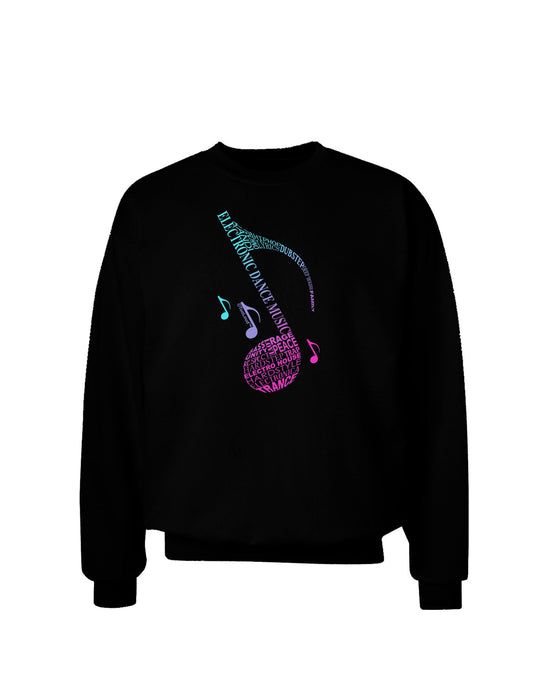 Music Note Typography Adult Dark Sweatshirt-Sweatshirts-TooLoud-Black-Small-Davson Sales