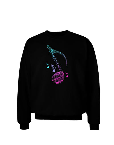 Music Note Typography Adult Dark Sweatshirt-Sweatshirts-TooLoud-Black-Small-Davson Sales