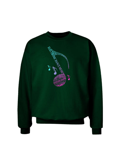 Music Note Typography Adult Dark Sweatshirt-Sweatshirts-TooLoud-Deep-Forest-Green-Small-Davson Sales