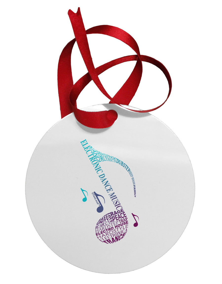 Music Note Typography Circular Metal Ornament-Ornament-TooLoud-White-Davson Sales