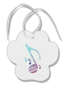 Music Note Typography Paw Print Shaped Ornament-Ornament-TooLoud-White-Davson Sales