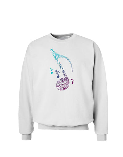 Music Note Typography Sweatshirt-Sweatshirts-TooLoud-White-Small-Davson Sales