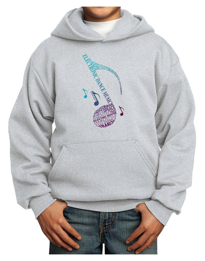 Music Note Typography Youth Hoodie Pullover Sweatshirt-Youth Hoodie-TooLoud-Ash-XS-Davson Sales