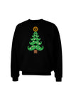 Mustache Christmas Tree Adult Dark Sweatshirt-Sweatshirts-TooLoud-Black-Small-Davson Sales