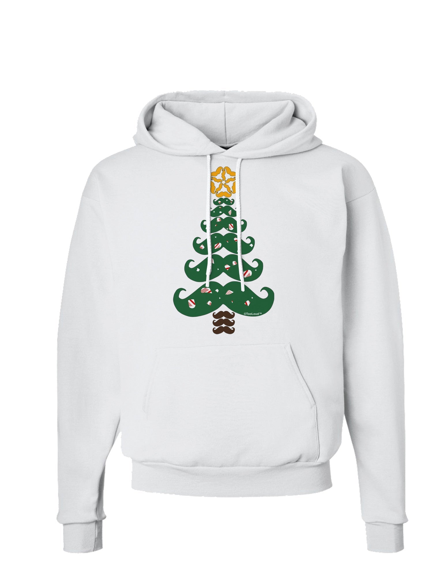 Mustache Christmas Tree Hoodie Sweatshirt-Hoodie-TooLoud-White-Small-Davson Sales