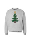 Mustache Christmas Tree Sweatshirt-Sweatshirts-TooLoud-AshGray-Small-Davson Sales