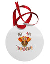 My 1st Thanksgiving Circular Metal Ornament-Ornament-TooLoud-White-Davson Sales