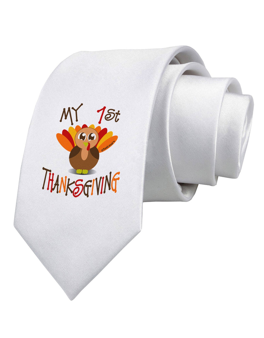 My 1st Thanksgiving Printed White Necktie