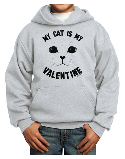 My Cat is my Valentine Youth Hoodie Pullover Sweatshirt by-Youth Hoodie-TooLoud-Ash-XS-Davson Sales