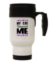 My Cat Rescued Me Stainless Steel 14oz Travel Mug-Travel Mugs-TooLoud-White-Davson Sales