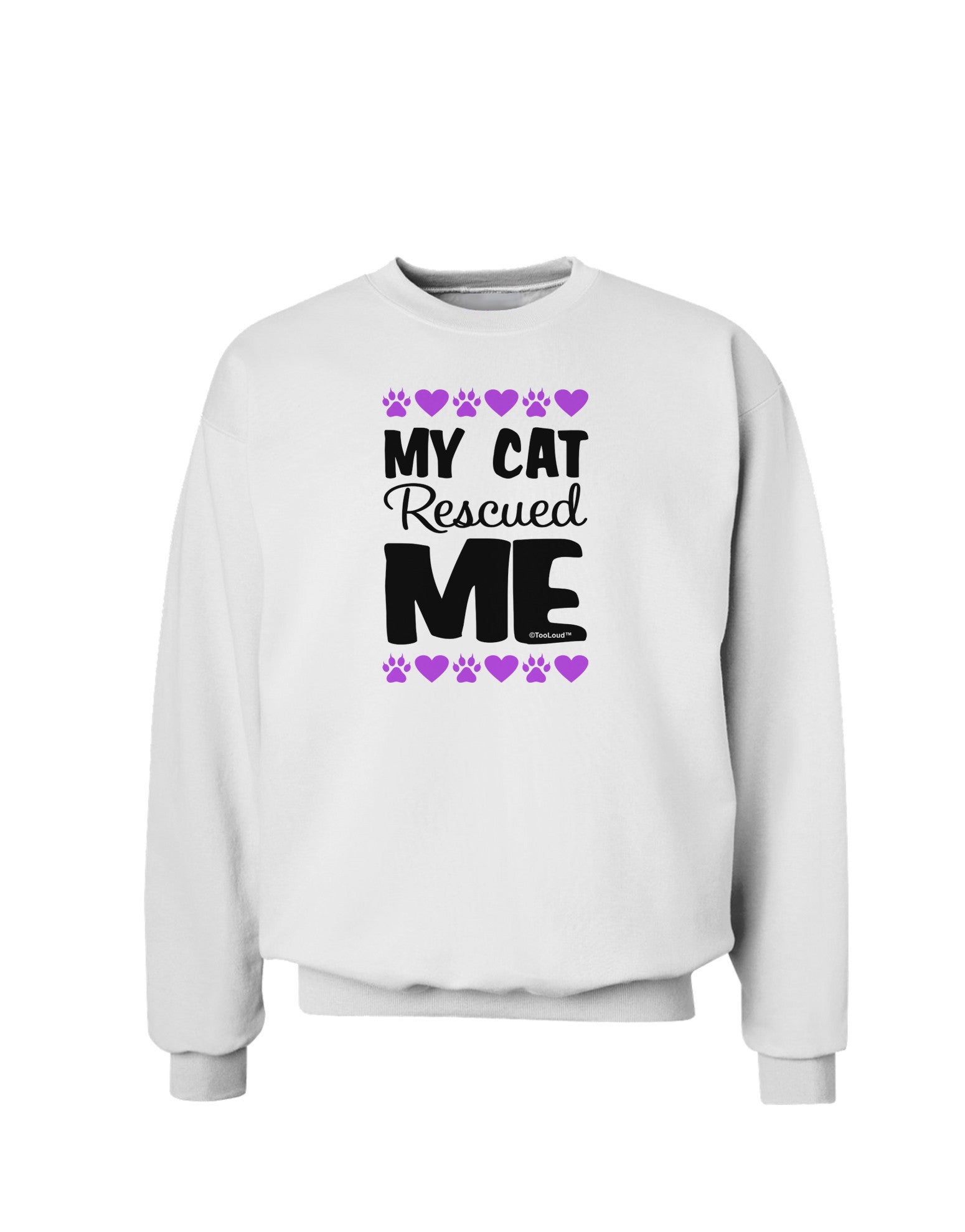 My Cat Rescued Me Sweatshirt-Sweatshirts-TooLoud-White-Small-Davson Sales