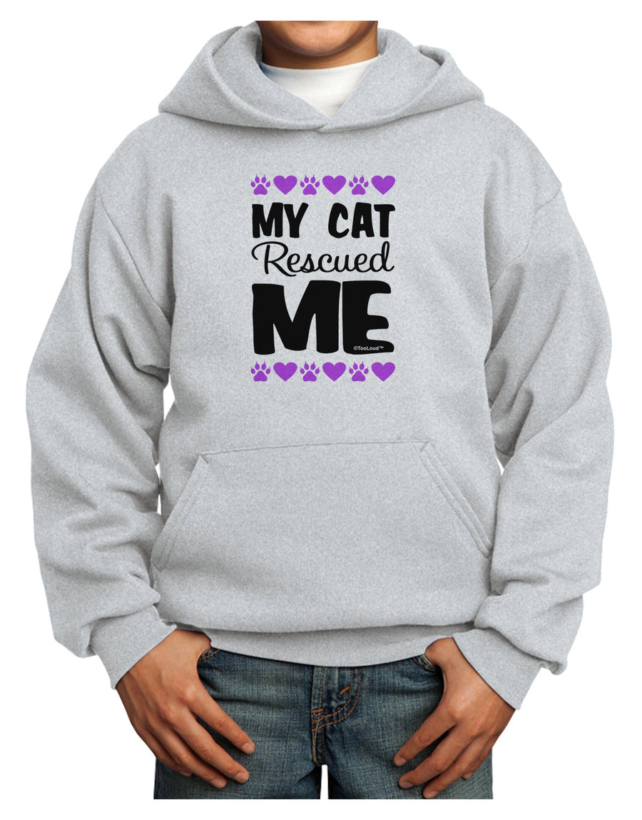 My Cat Rescued Me Youth Hoodie Pullover Sweatshirt-Youth Hoodie-TooLoud-White-XS-Davson Sales