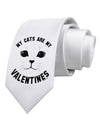 My Cats are my Valentines Printed White Necktie by