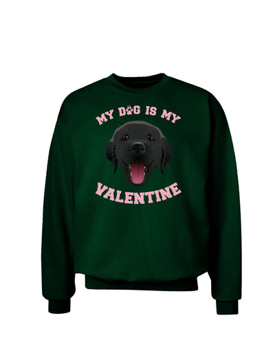 My Dog is my Valentine Black Adult Dark Sweatshirt-Sweatshirts-TooLoud-Deep-Forest-Green-Small-Davson Sales