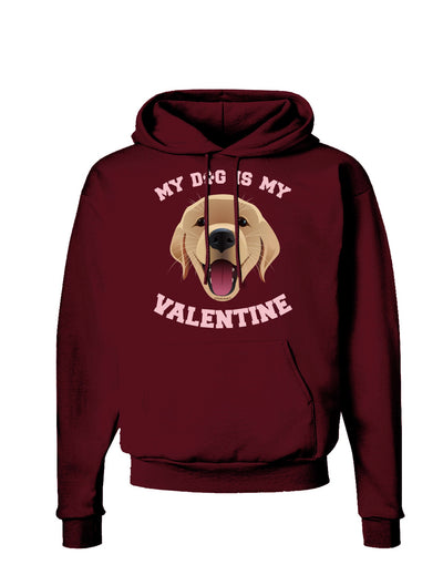 My Dog is my Valentine Gold Yellow Dark Hoodie Sweatshirt-Hoodie-TooLoud-Maroon-Small-Davson Sales