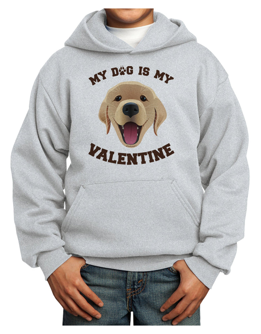 My Dog is my Valentine Gold Yellow Youth Hoodie Pullover Sweatshirt-Youth Hoodie-TooLoud-White-XS-Davson Sales