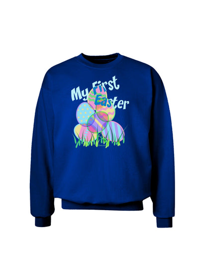 My First Easter Gel Look Print Adult Dark Sweatshirt-Sweatshirts-TooLoud-Deep-Royal-Blue-Small-Davson Sales