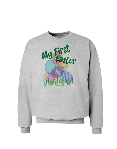 My First Easter Gel Look Print Sweatshirt-Sweatshirts-TooLoud-AshGray-Small-Davson Sales