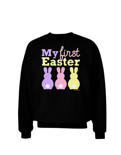 My First Easter - Three Bunnies Adult Dark Sweatshirt by TooLoud-Sweatshirts-TooLoud-Black-Small-Davson Sales