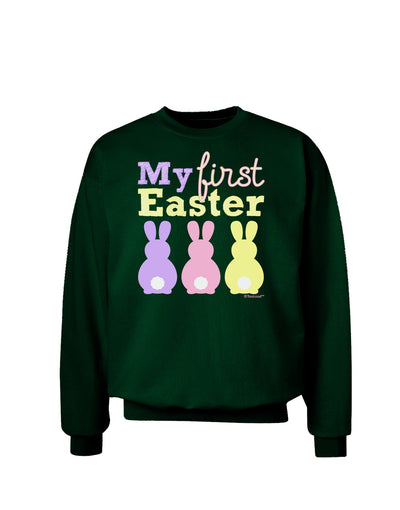 My First Easter - Three Bunnies Adult Dark Sweatshirt by TooLoud-Sweatshirts-TooLoud-Deep-Forest-Green-Small-Davson Sales