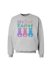 My First Easter - Three Bunnies Sweatshirt by TooLoud-Sweatshirts-TooLoud-AshGray-Small-Davson Sales