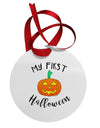 My First Halloween Circular Metal Ornament by TooLoud-Ornament-TooLoud-White-Davson Sales