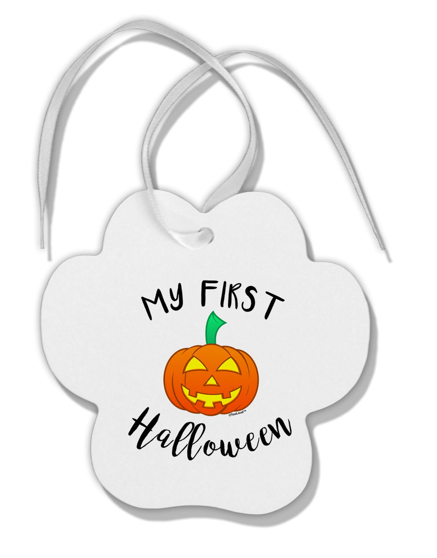 My First Halloween Paw Print Shaped Ornament by TooLoud-Ornament-TooLoud-White-Davson Sales