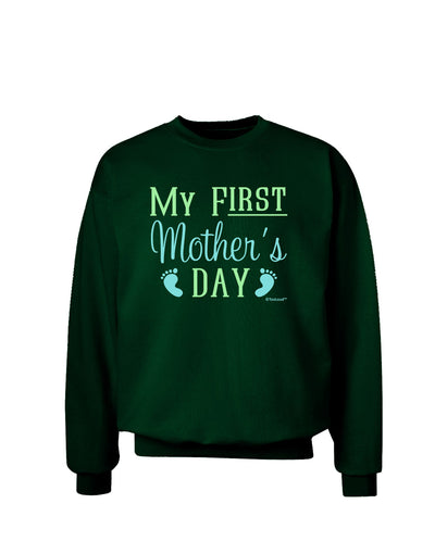 My First Mother's Day - Baby Feet - Blue Adult Dark Sweatshirt by TooLoud-Sweatshirts-TooLoud-Deep-Forest-Green-Small-Davson Sales