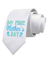 My First Mother's Day - Baby Feet - Blue Printed White Necktie by TooLoud