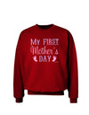 My First Mother's Day - Baby Feet - Pink Adult Dark Sweatshirt by TooLoud-Sweatshirts-TooLoud-Deep-Red-Small-Davson Sales