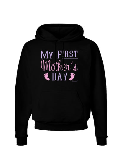 My First Mother's Day - Baby Feet - Pink Dark Hoodie Sweatshirt by TooLoud-Hoodie-TooLoud-Black-Small-Davson Sales